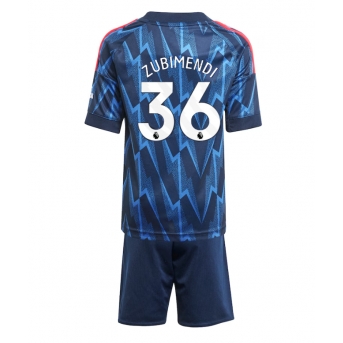 Billige Fotballdrakt Arsenal Martin Zubimendi #36 Replika Bortedraktsett Barn 2025-26 Kortermet (med bukser)